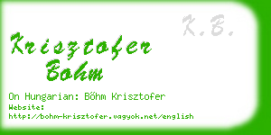krisztofer bohm business card